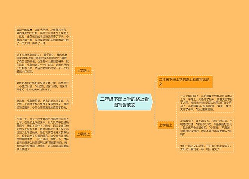 二年级下册上学的路上看图写话范文