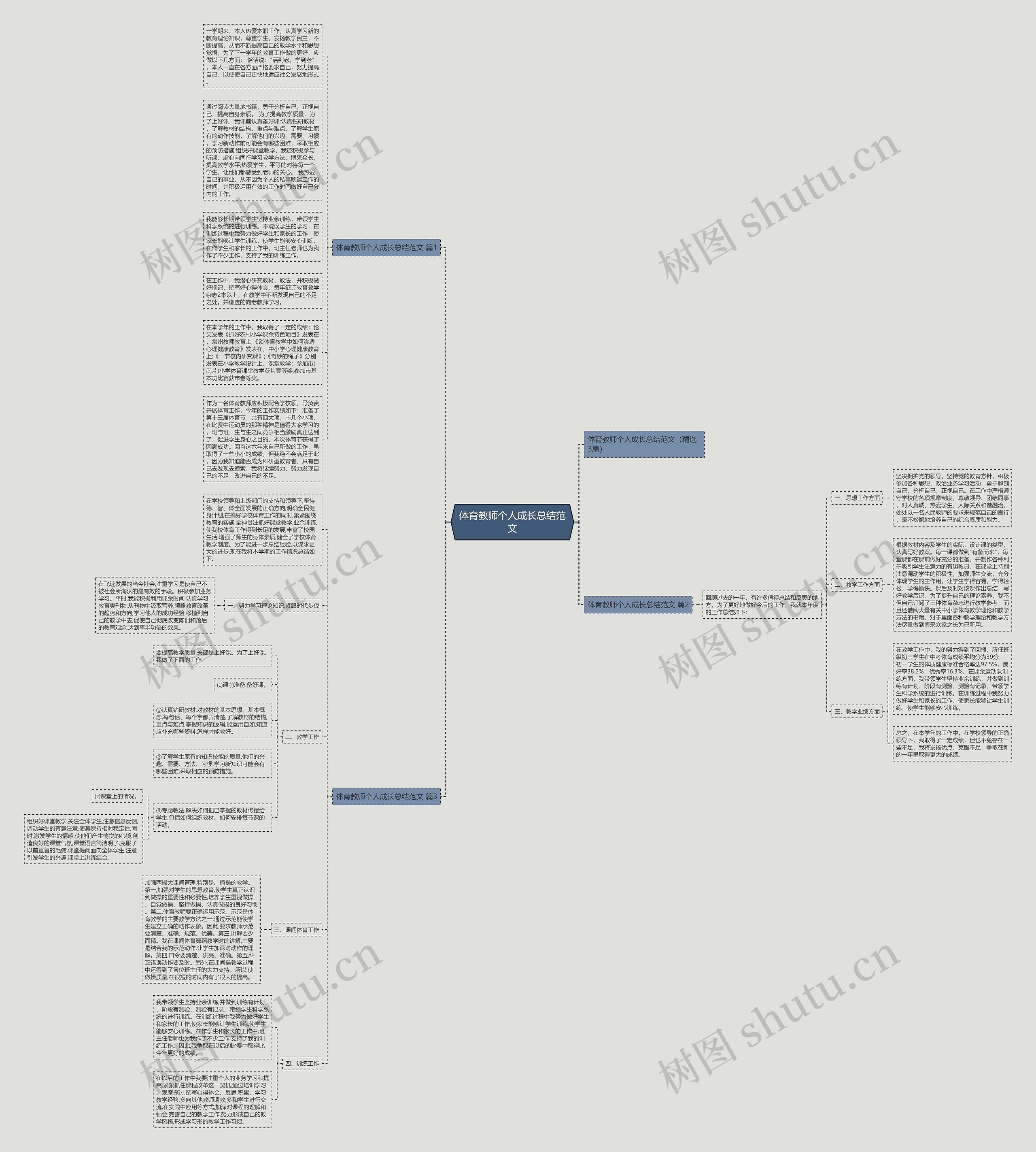 体育教师个人成长总结范文思维导图