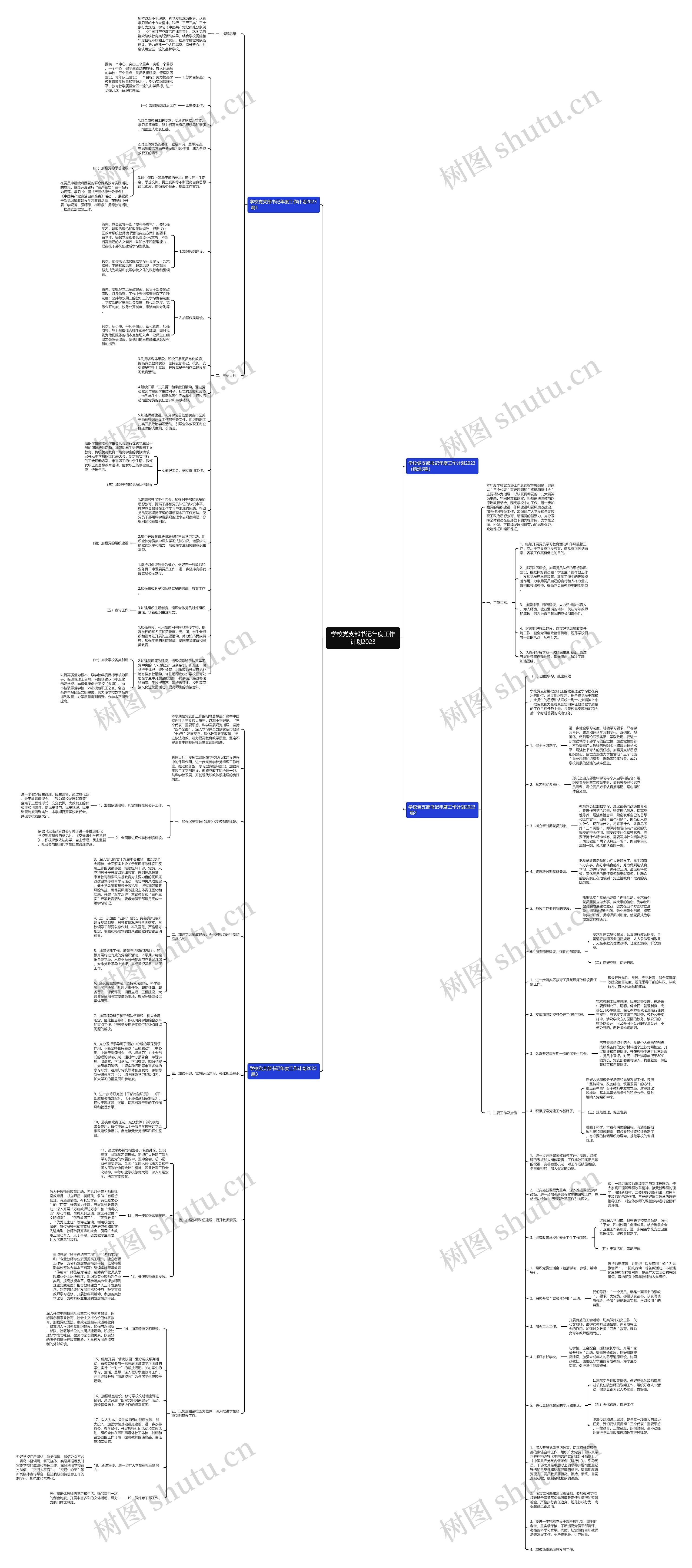 学校党支部书记年度工作计划2023思维导图
