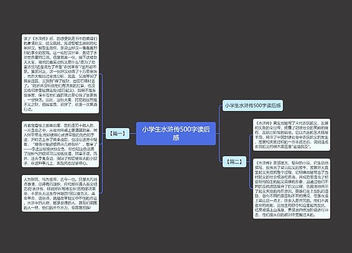 小学生水浒传500字读后感