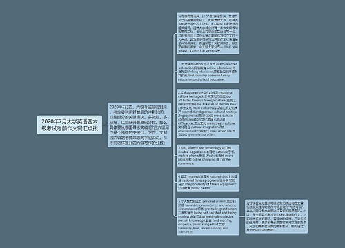 2020年7月大学英语四六级考试考前作文词汇点拨