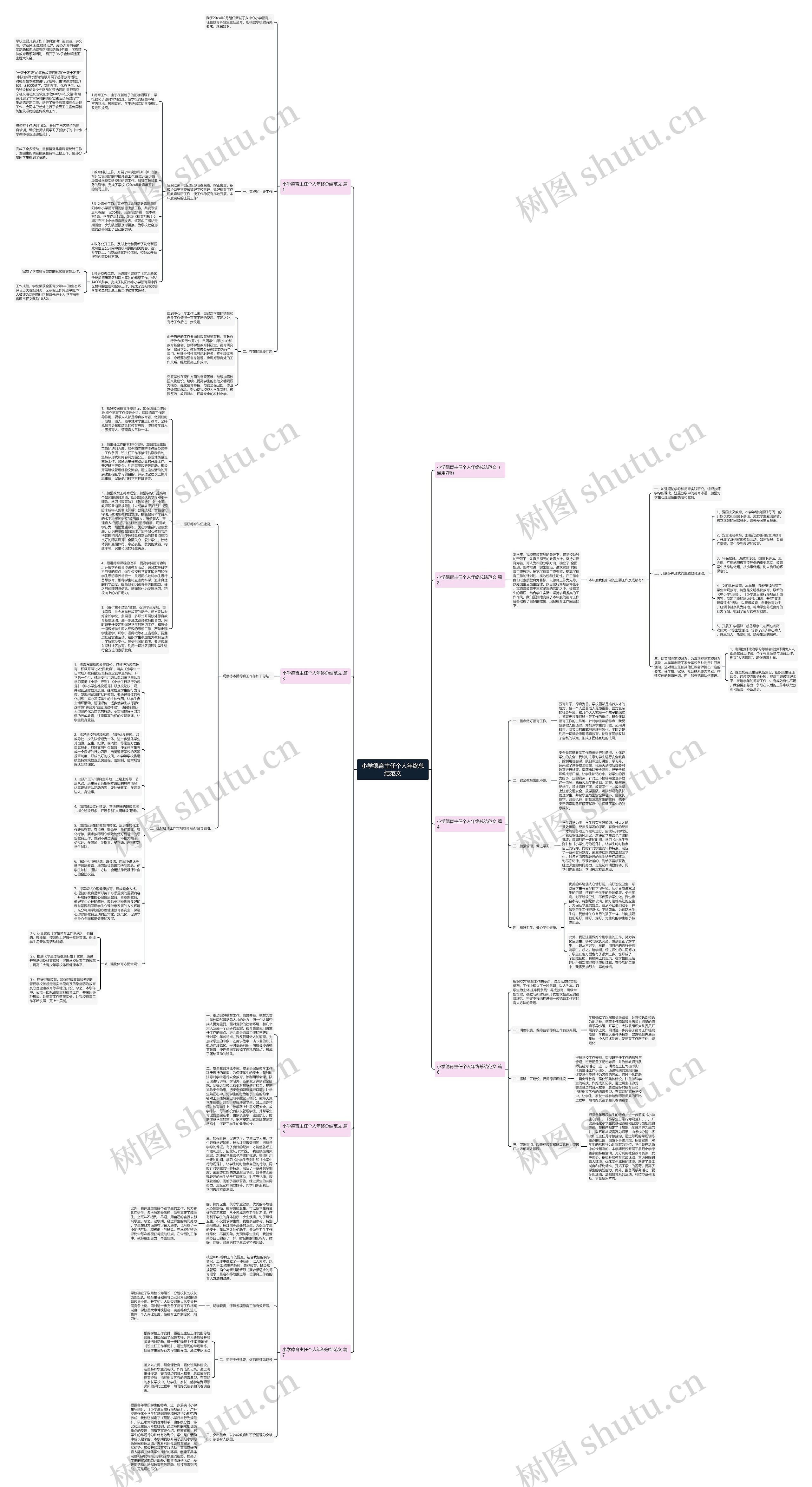小学德育主任个人年终总结范文思维导图