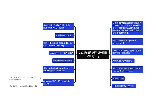 2022年6月英语六级看图记单词：fly