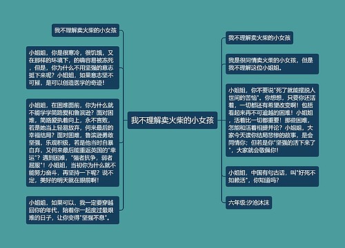 我不理解卖火柴的小女孩