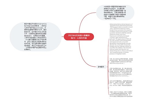 2022年6月英语六级翻译练习：人民币升值