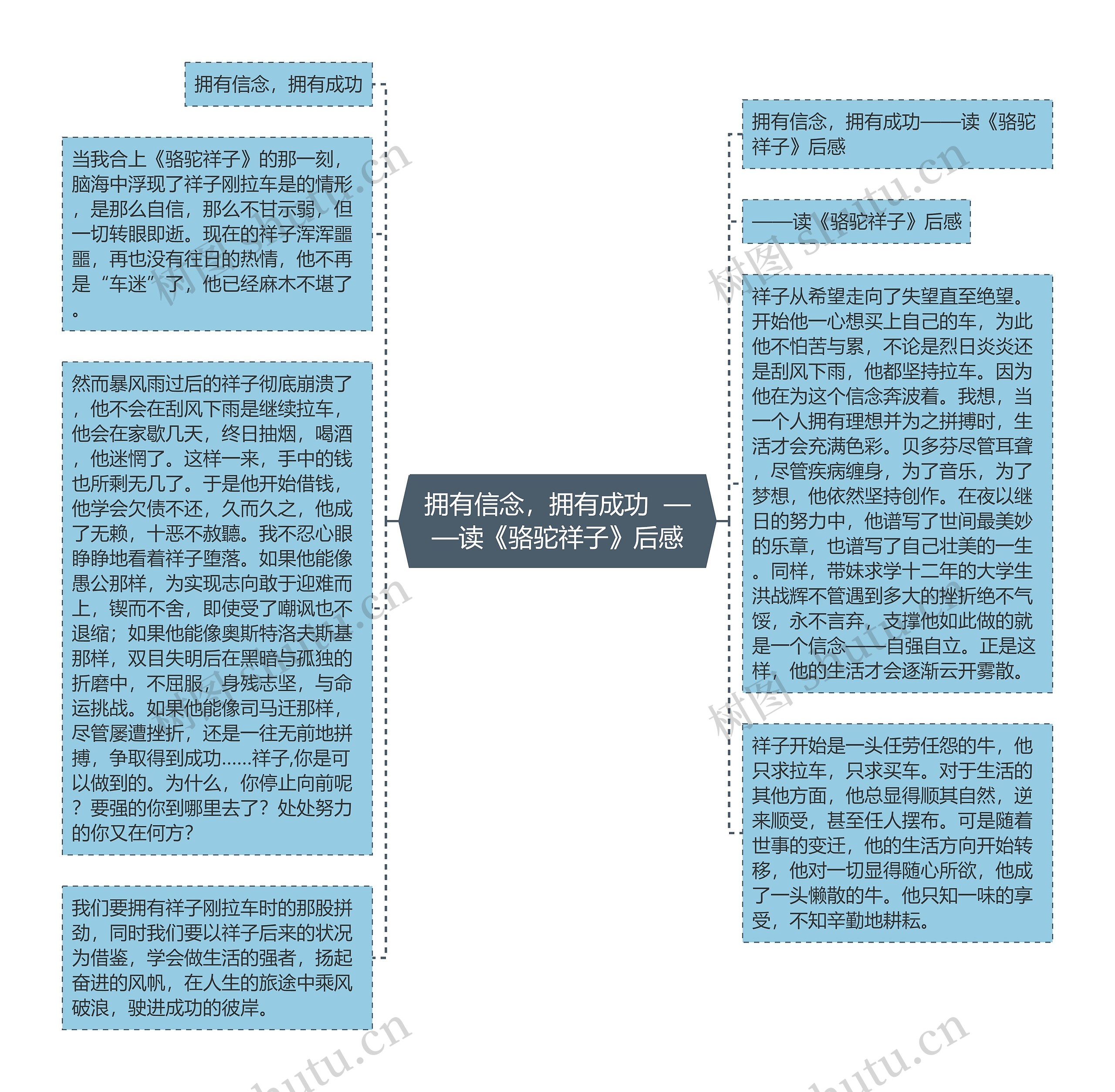 拥有信念，拥有成功  ——读《骆驼祥子》后感思维导图