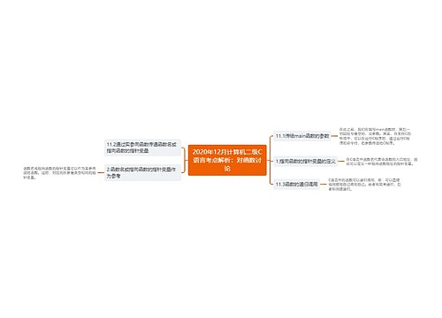 2020年12月计算机二级C语言考点解析：对函数讨论