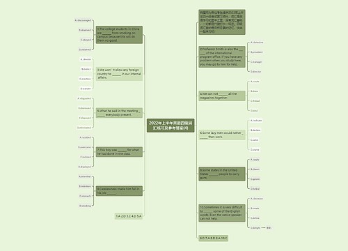 2022年上半年英语四级词汇练习及参考答案(4)