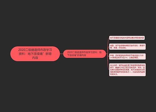 2020二级建造师市政学习资料：地下连续墙”新增内容