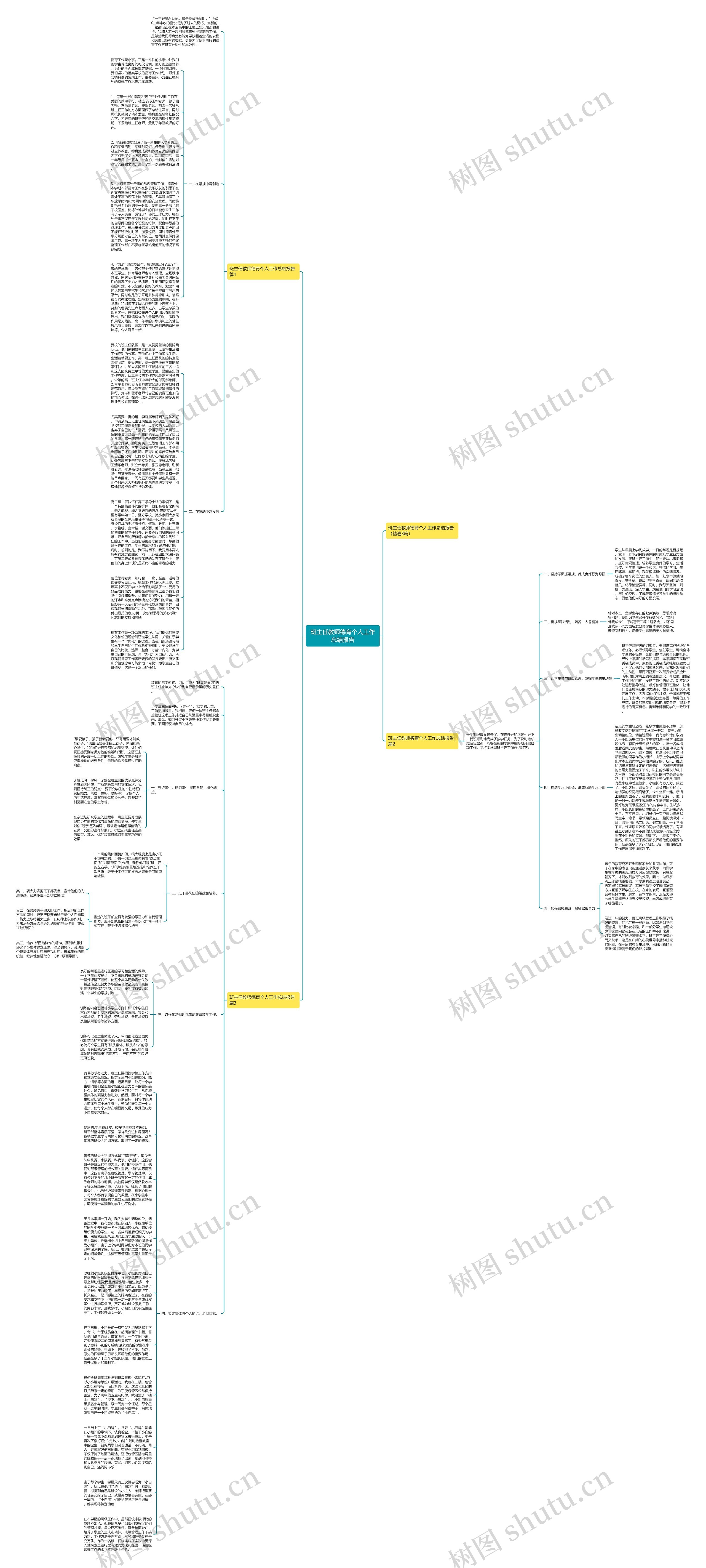 班主任教师德育个人工作总结报告思维导图