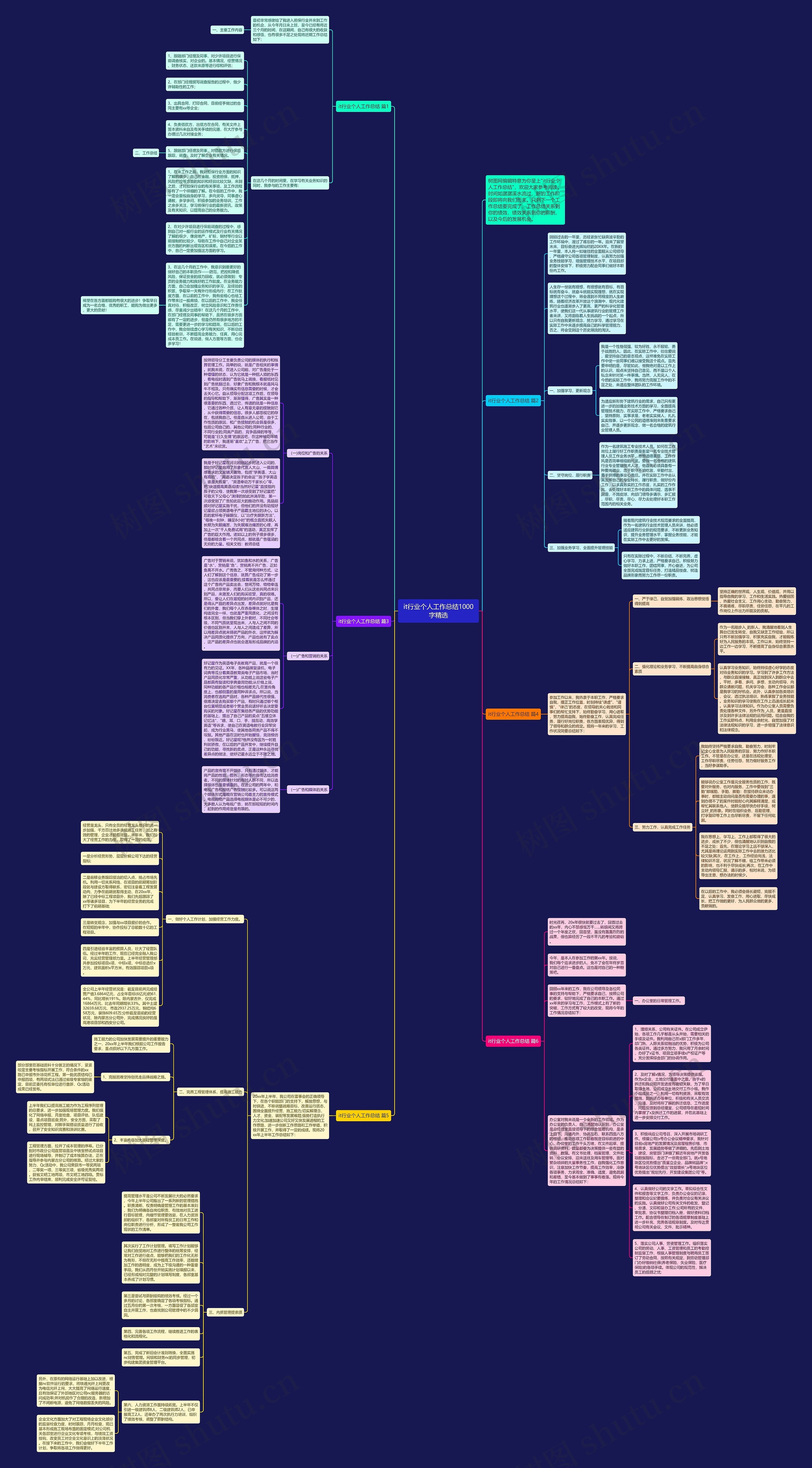 it行业个人工作总结1000字精选思维导图