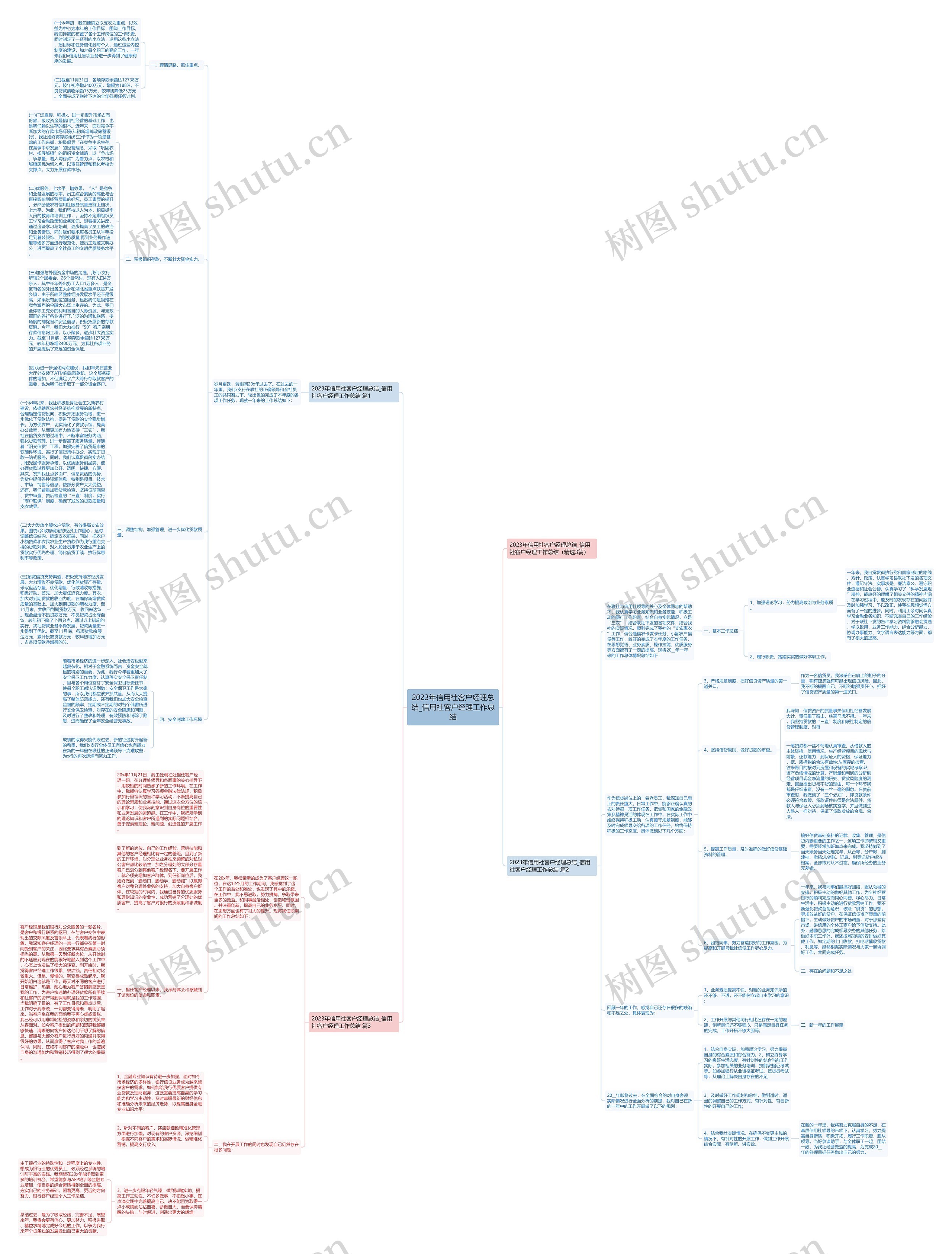 2023年信用社客户经理总结_信用社客户经理工作总结思维导图