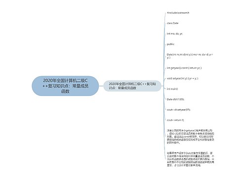 2020年全国计算机二级C++复习知识点：常量成员函数