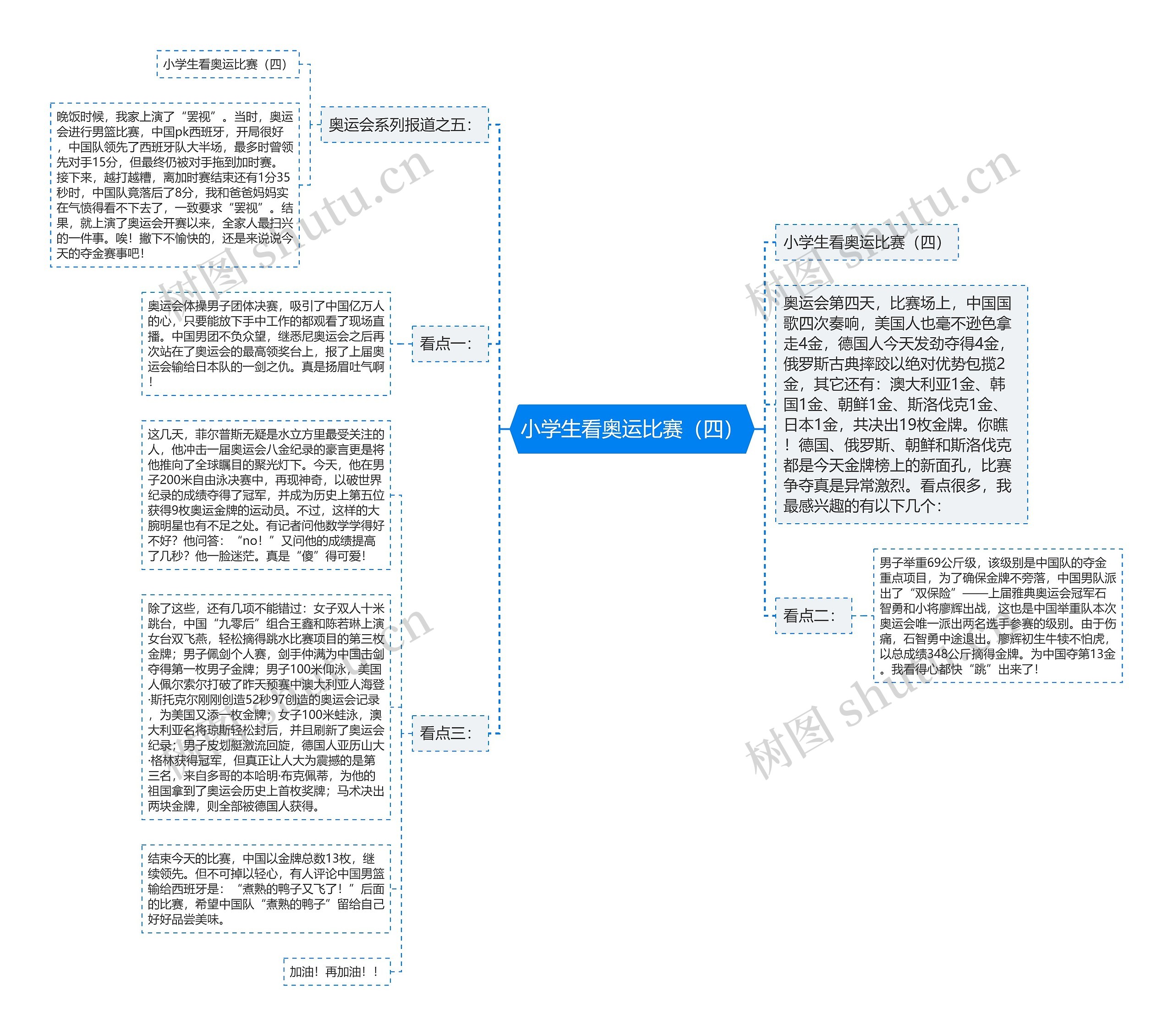 小学生看奥运比赛（四）思维导图