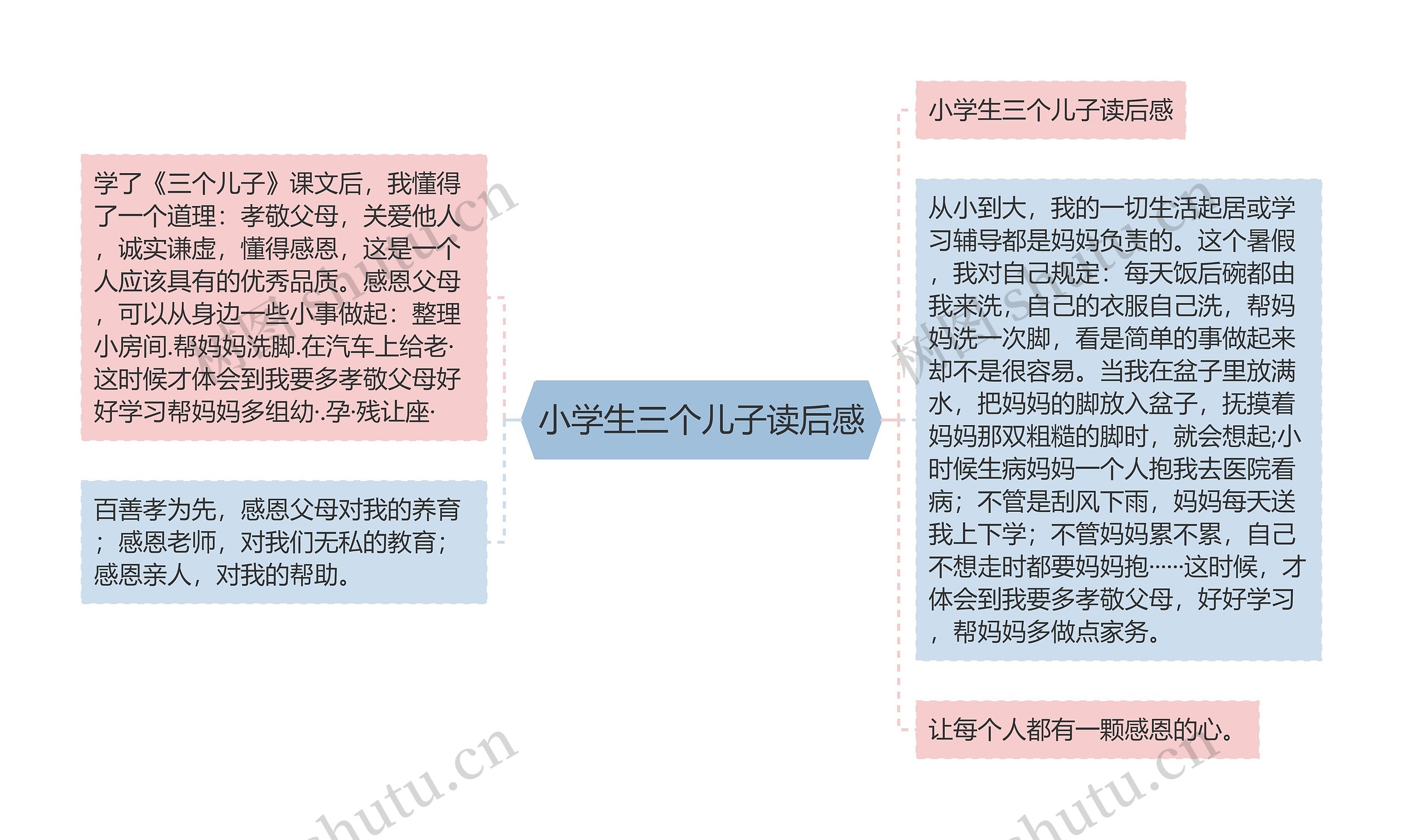 小学生三个儿子读后感思维导图