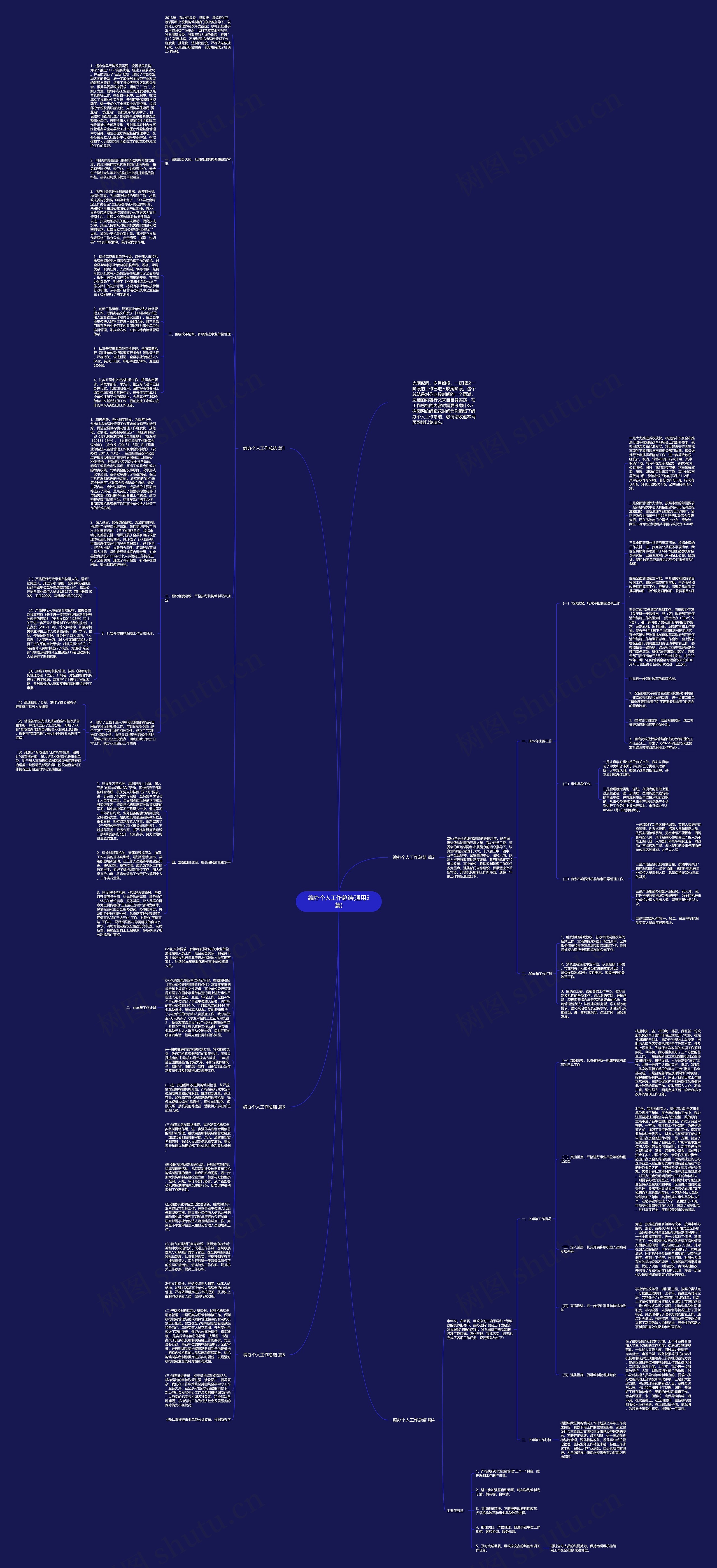 编办个人工作总结(通用5篇)思维导图