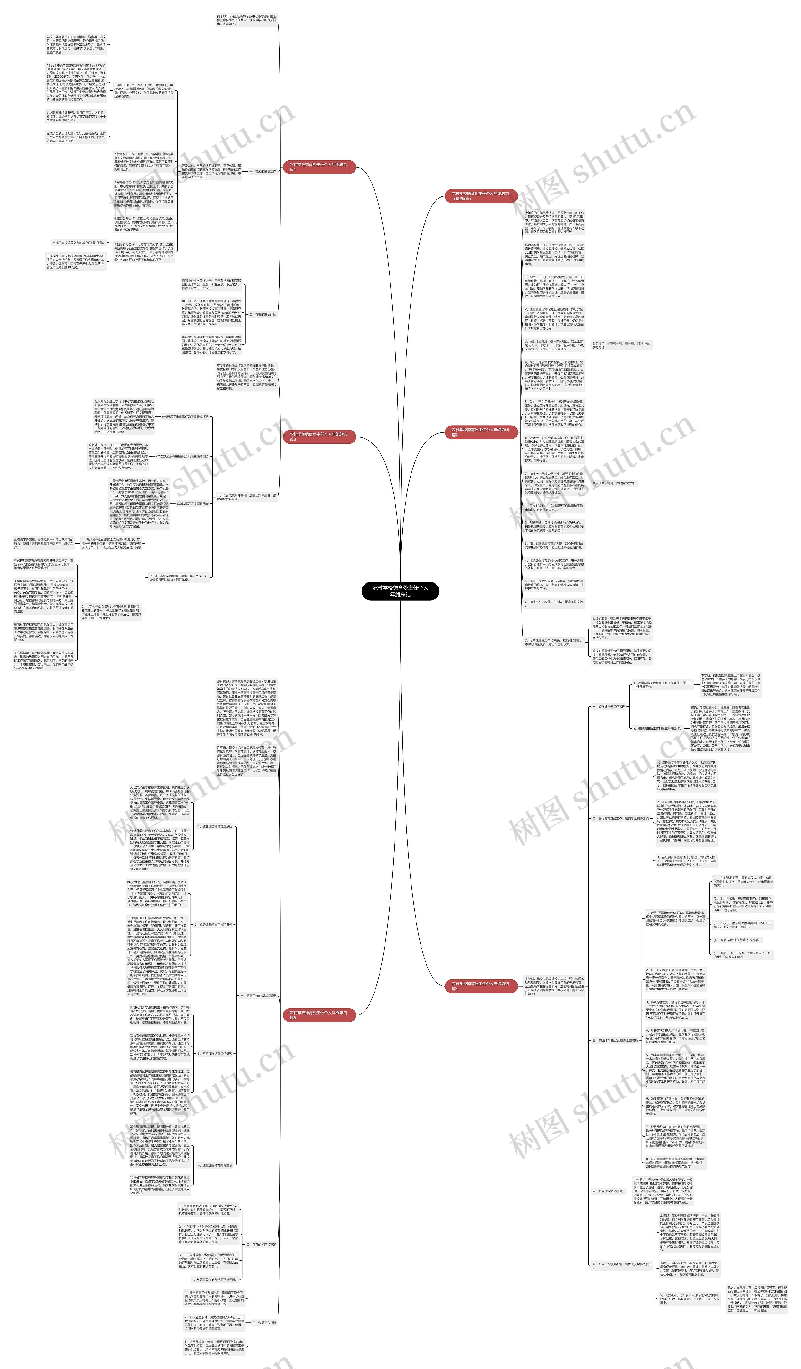 农村学校德育处主任个人年终总结思维导图