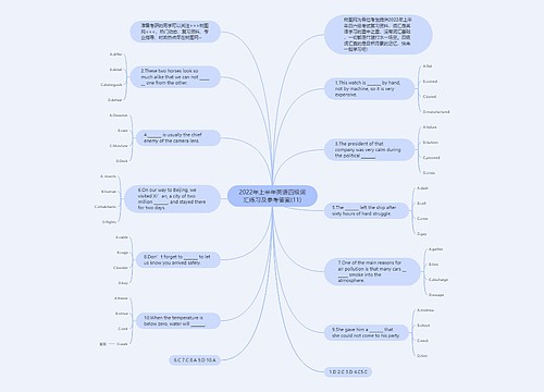 2022年上半年英语四级词汇练习及参考答案(11)