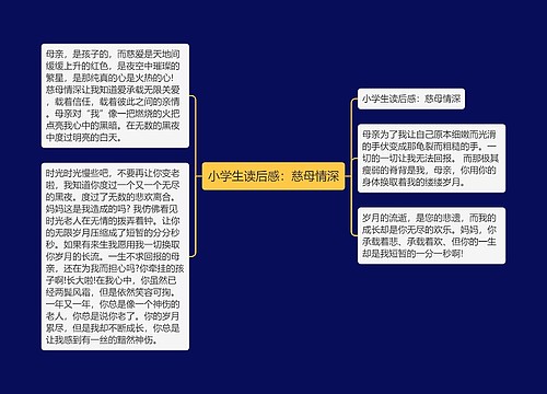 小学生读后感：慈母情深