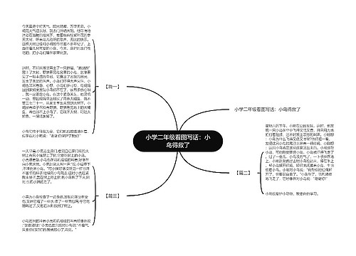 小学二年级看图写话：小鸟得救了