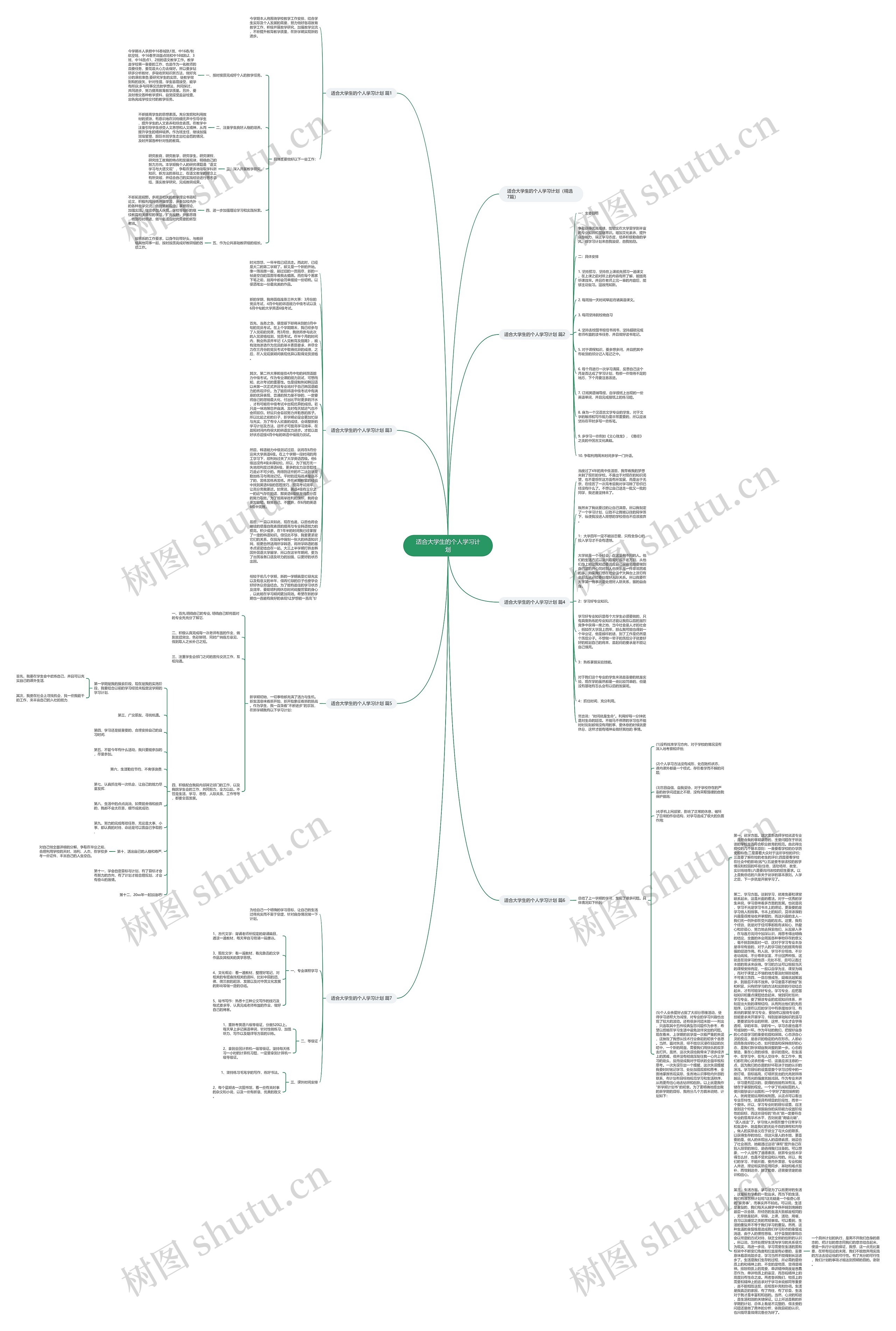 适合大学生的个人学习计划思维导图
