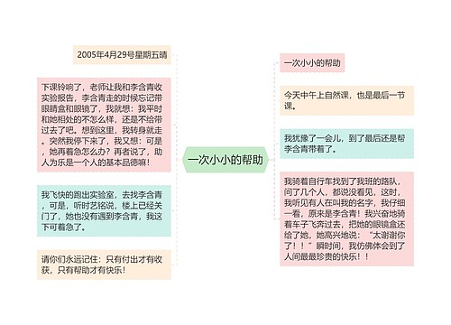 一次小小的帮助