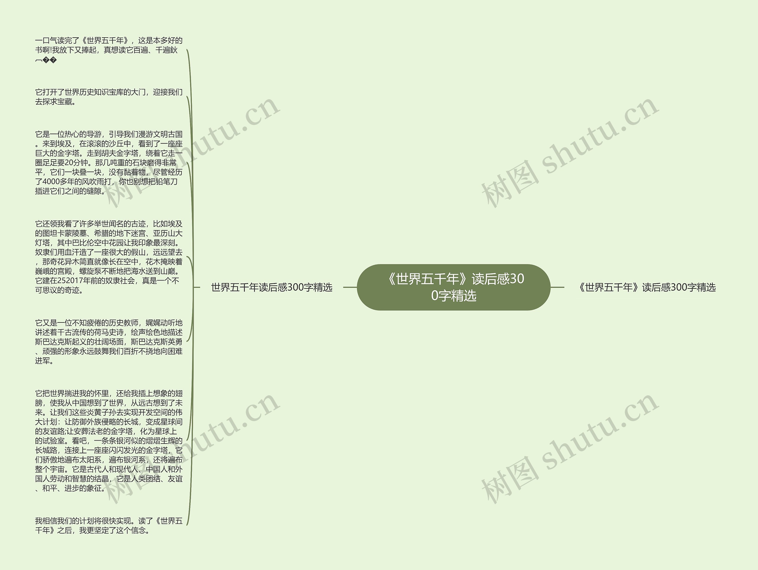 《世界五千年》读后感300字精选思维导图