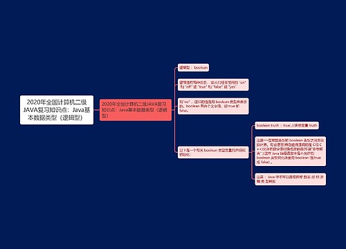 2020年全国计算机二级JAVA复习知识点：Java基本数据类型（逻辑型）