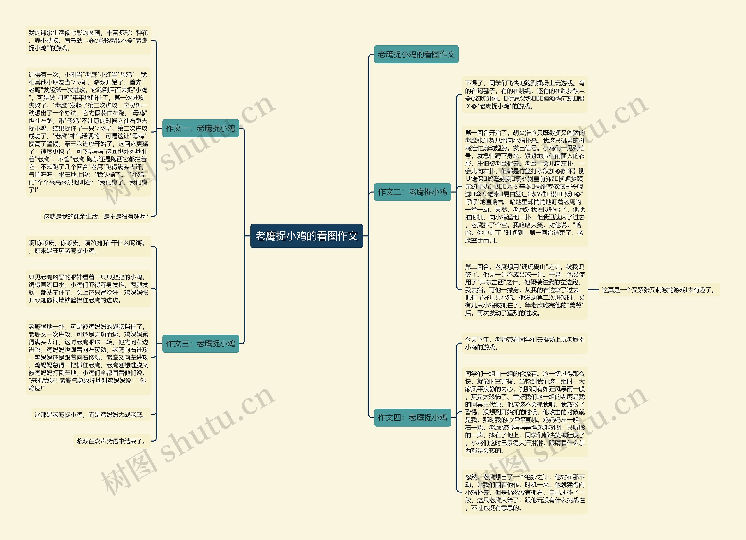 老鹰捉小鸡的看图作文思维导图