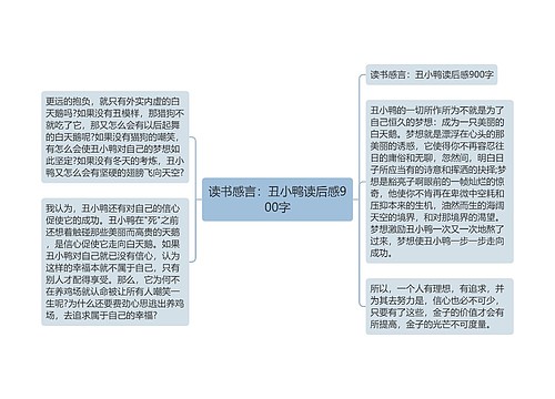 读书感言：丑小鸭读后感900字