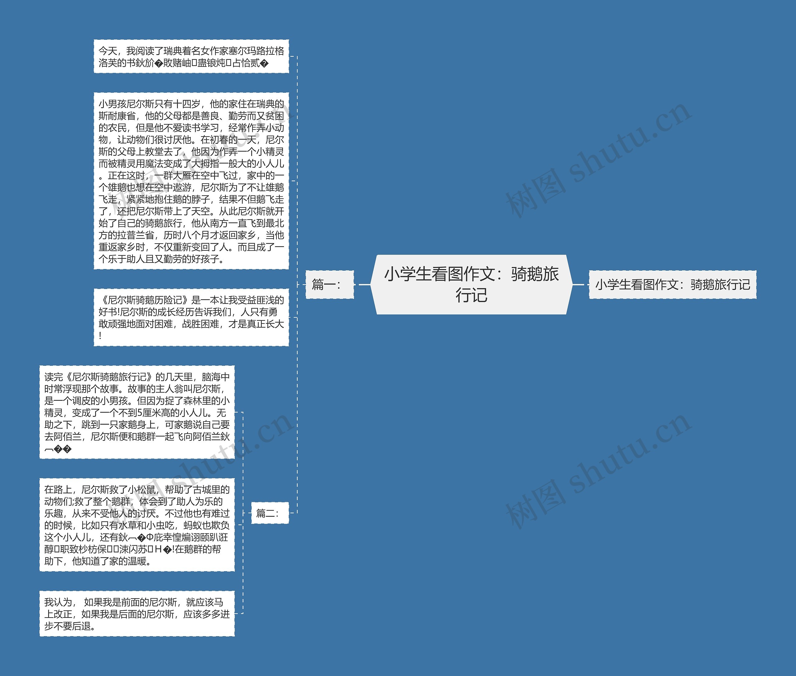 小学生看图作文：骑鹅旅行记