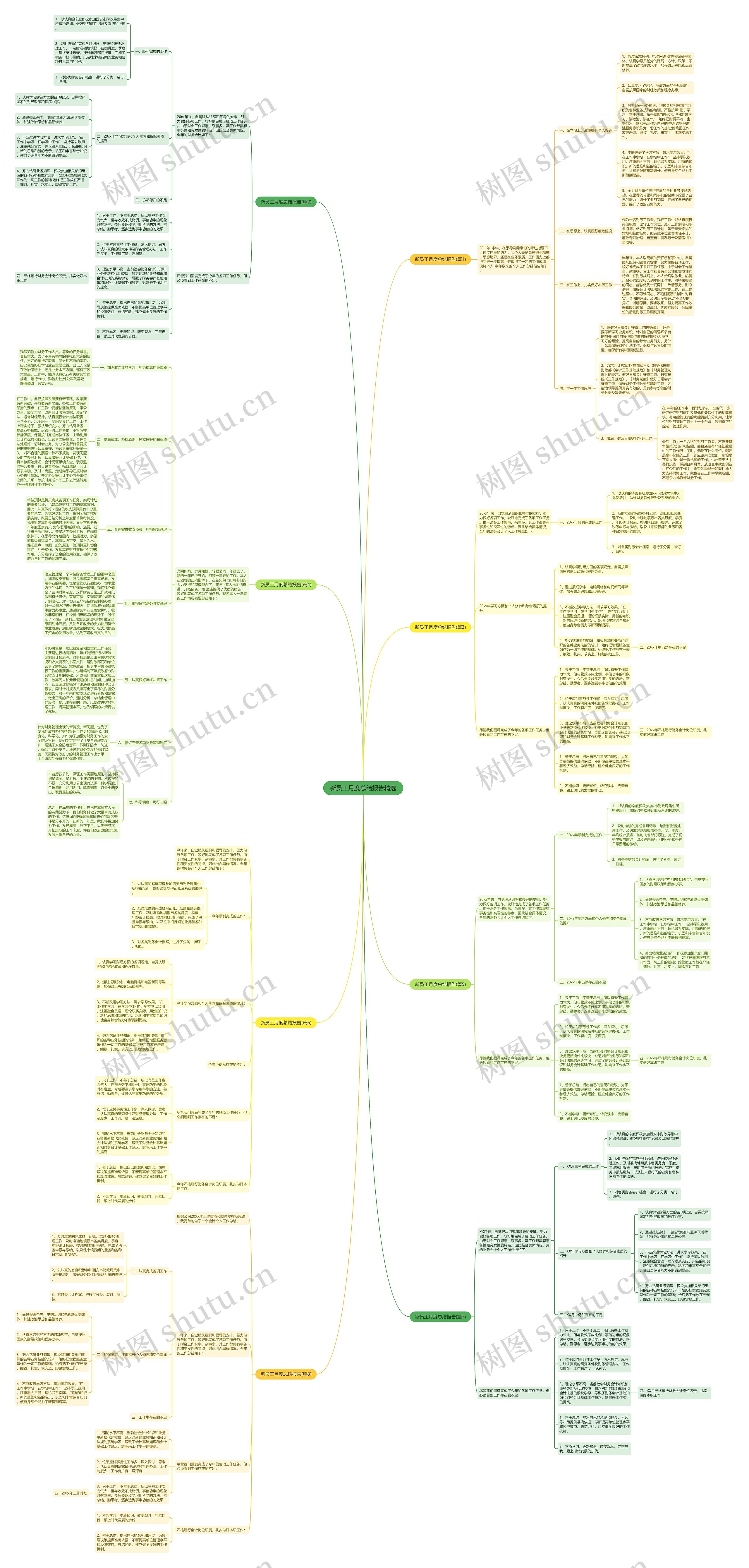 新员工月度总结报告精选思维导图