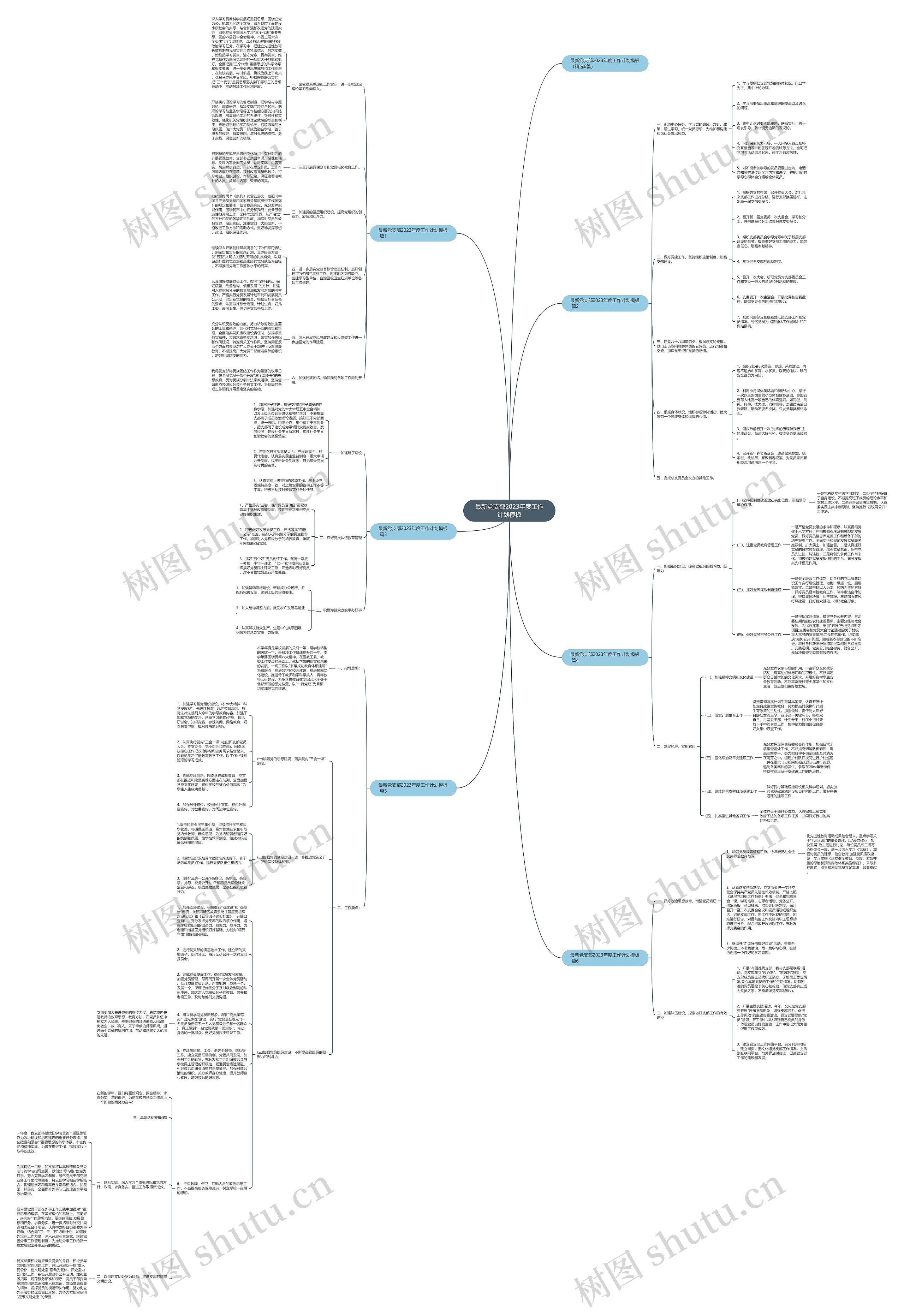 最新党支部2023年度工作计划思维导图
