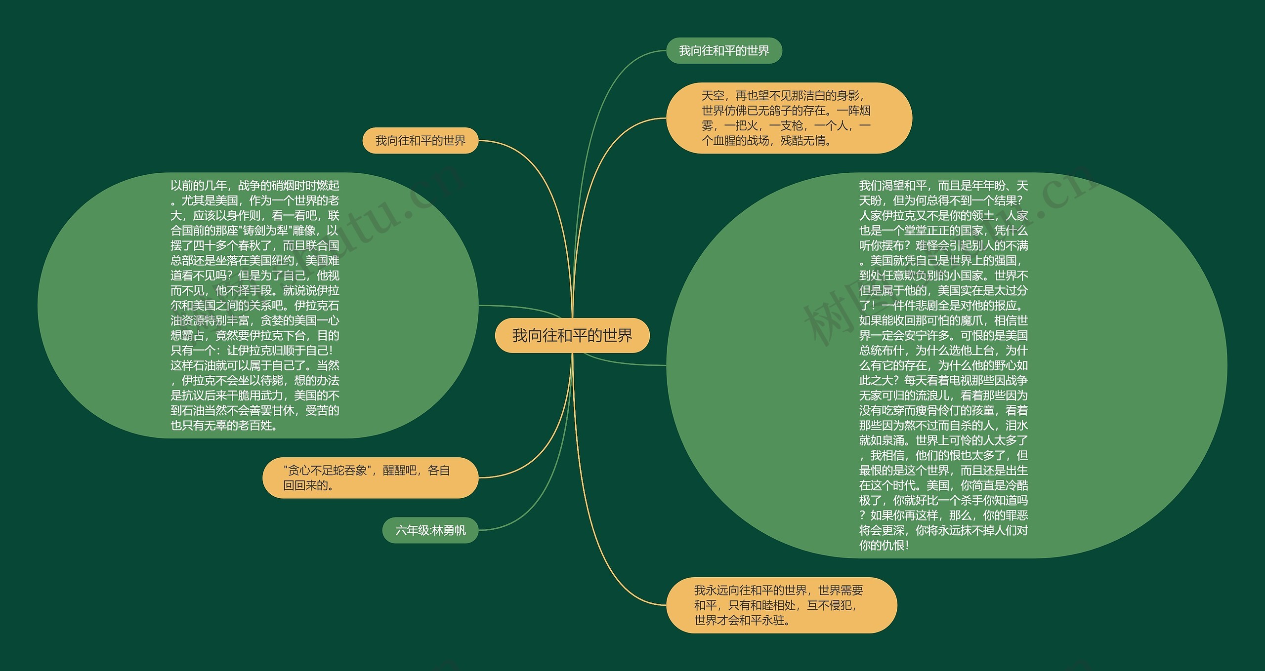 我向往和平的世界思维导图