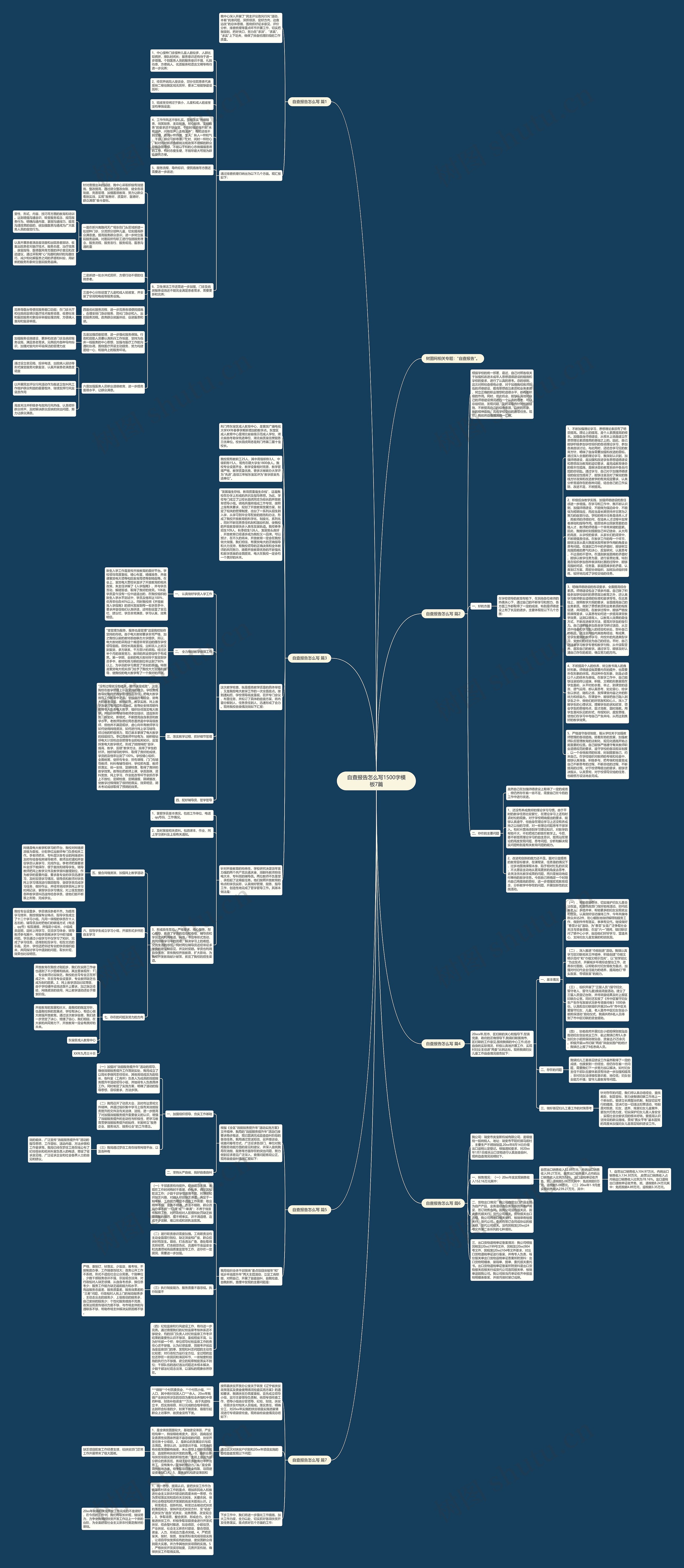 自查报告怎么写1500字7篇思维导图