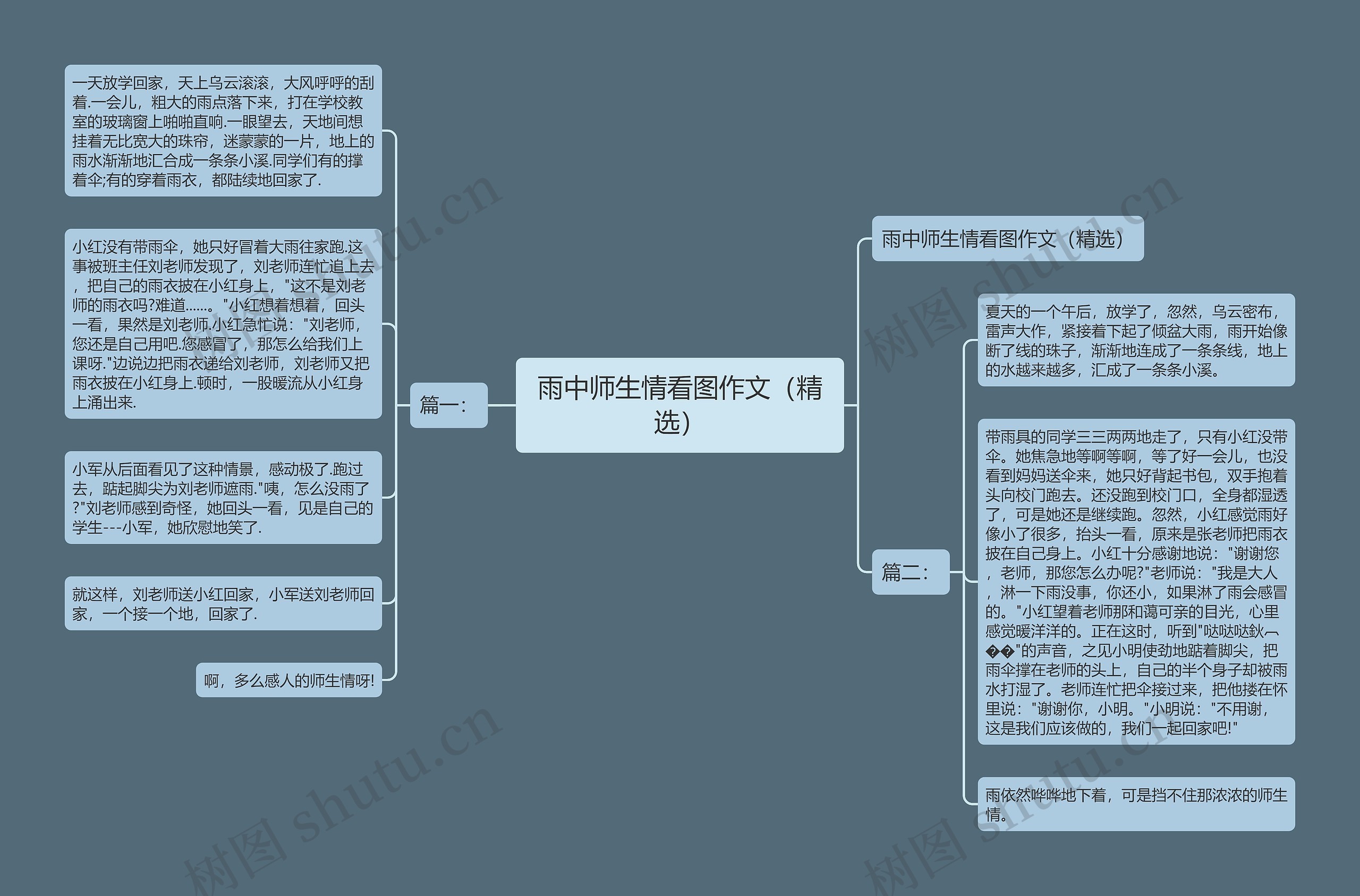 雨中师生情看图作文（精选）