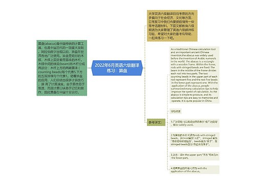 2022年6月英语六级翻译练习：算盘