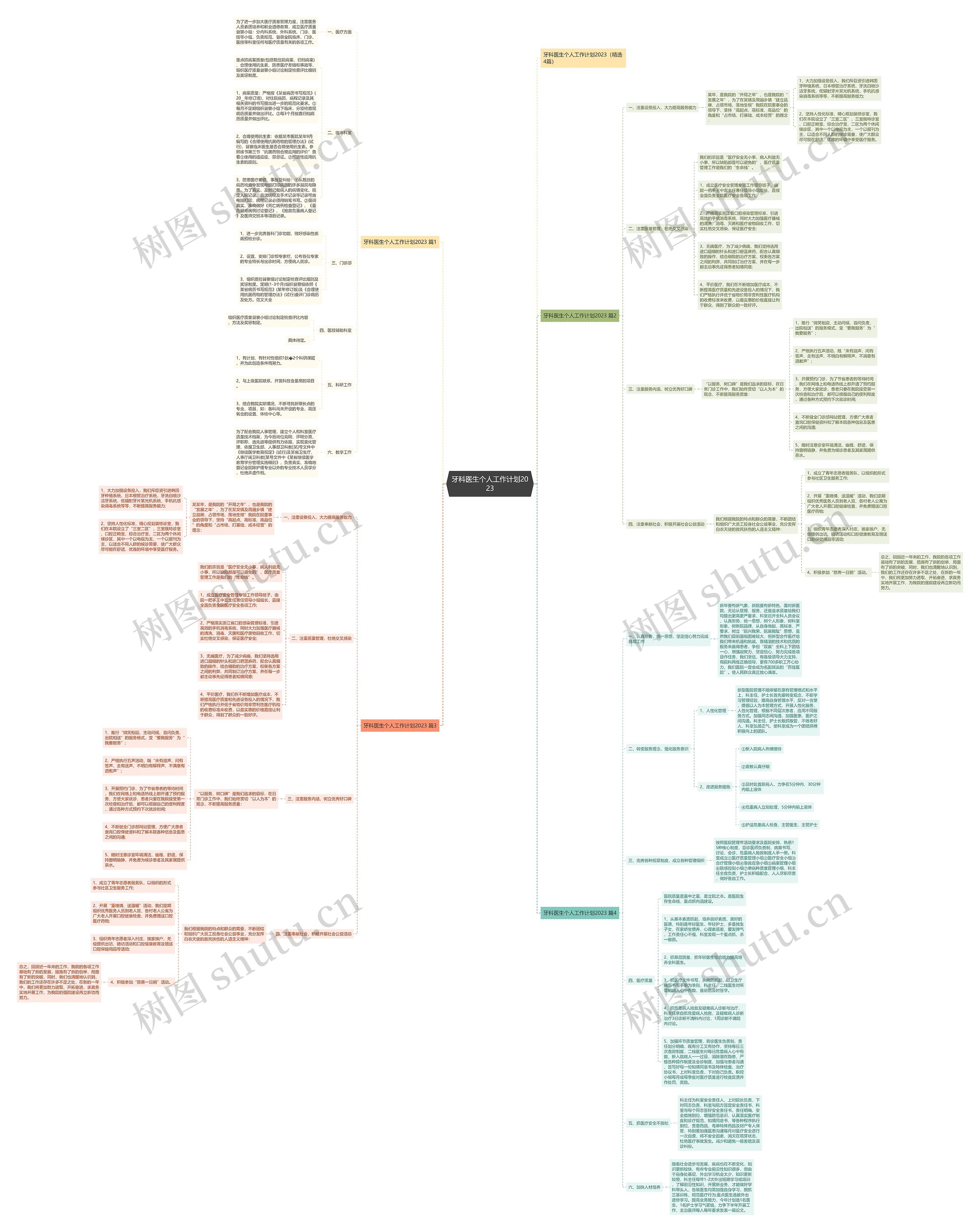 牙科医生个人工作计划2023思维导图