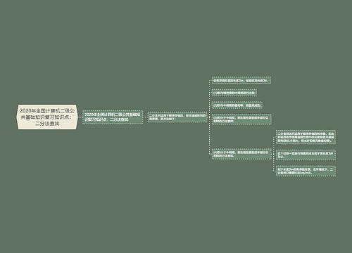 2020年全国计算机二级公共基础知识复习知识点：二分法查找思维导图