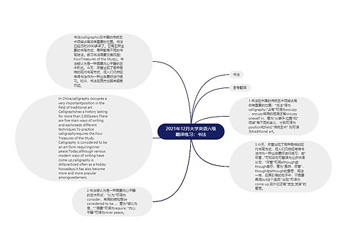 2021年12月大学英语六级翻译练习：书法