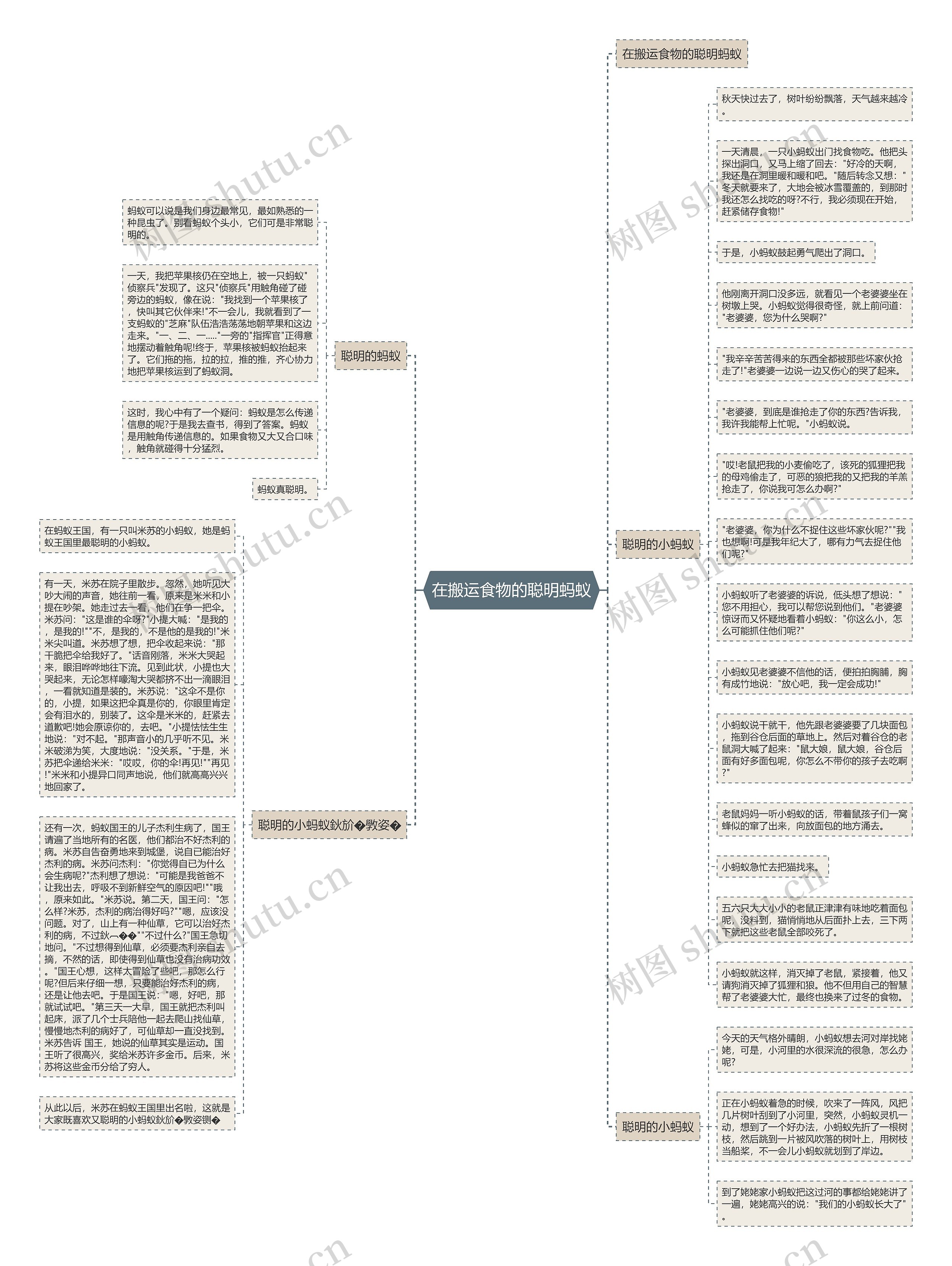 在搬运食物的聪明蚂蚁思维导图
