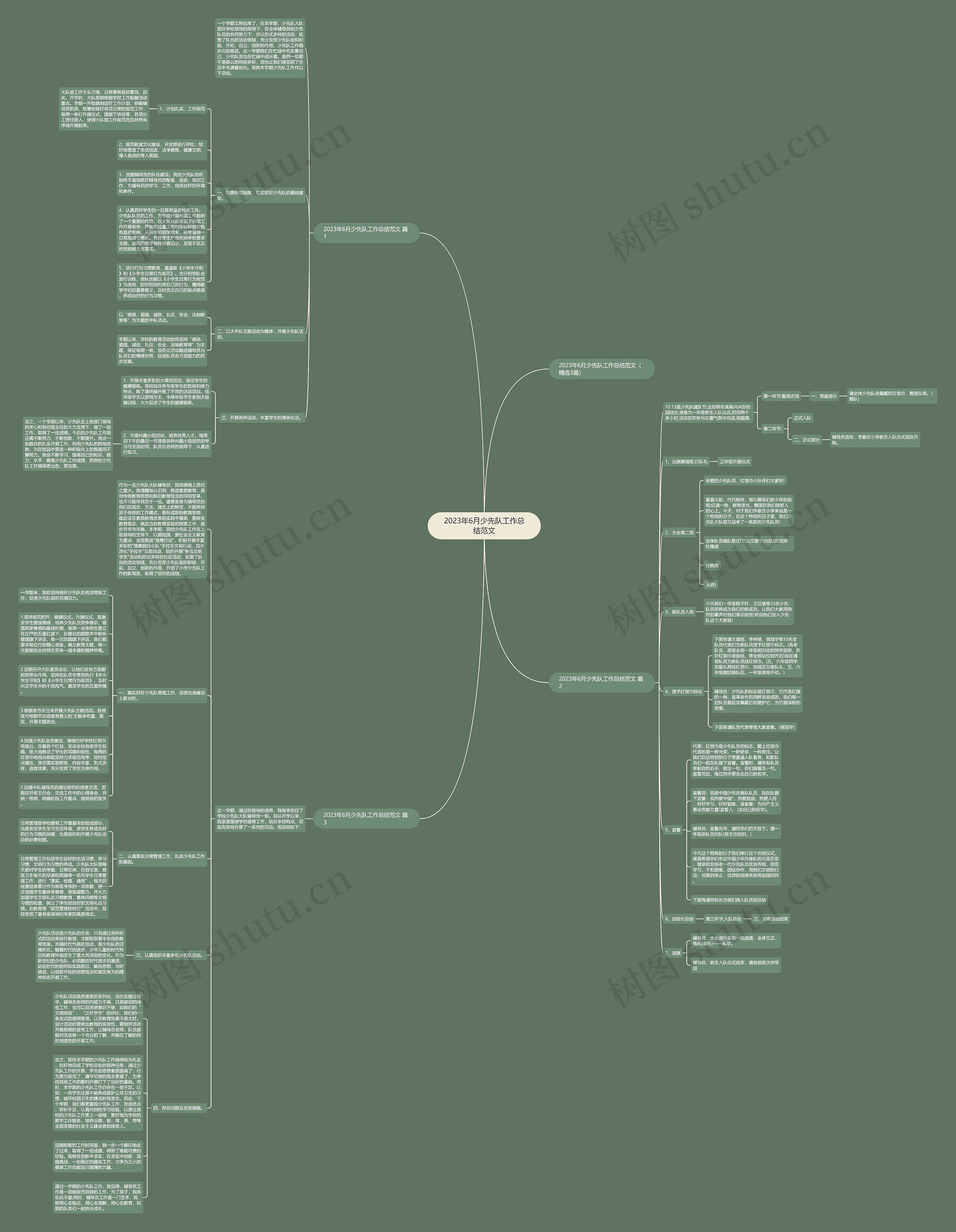 2023年6月少先队工作总结范文思维导图