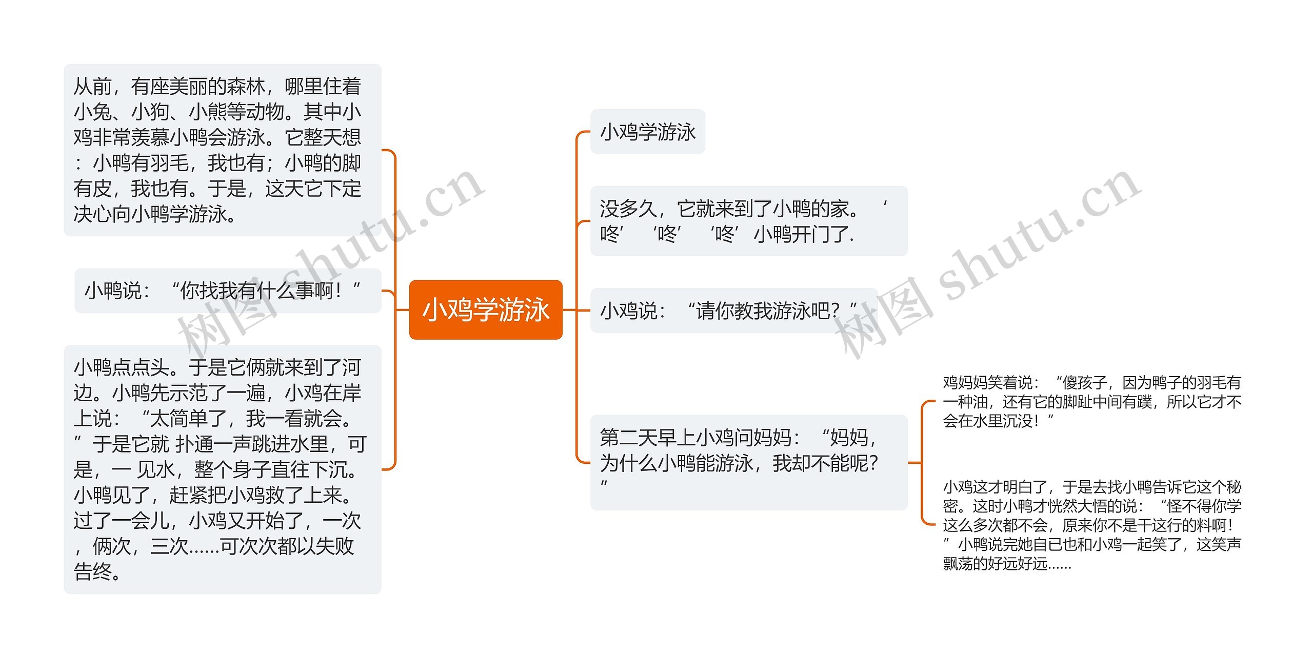 小鸡学游泳思维导图