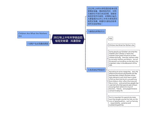 2022年上半年大学英语四级范文背诵：耳濡目染