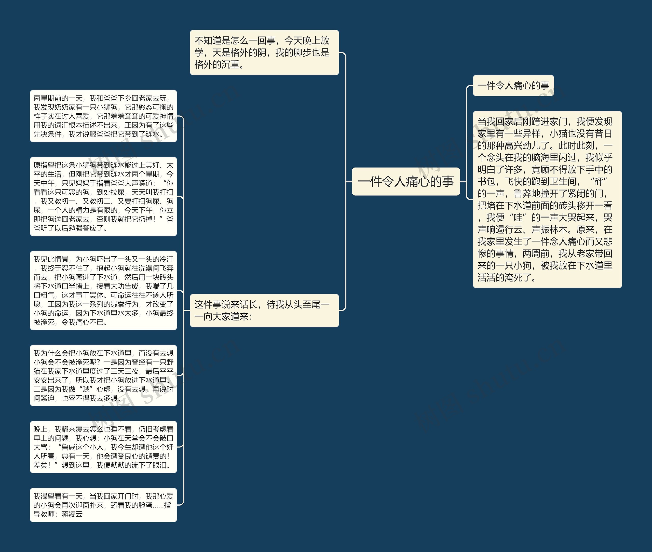 一件令人痛心的事思维导图