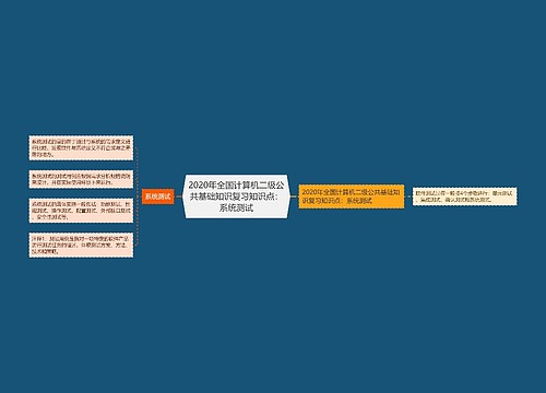 2020年全国计算机二级公共基础知识复习知识点：系统测试