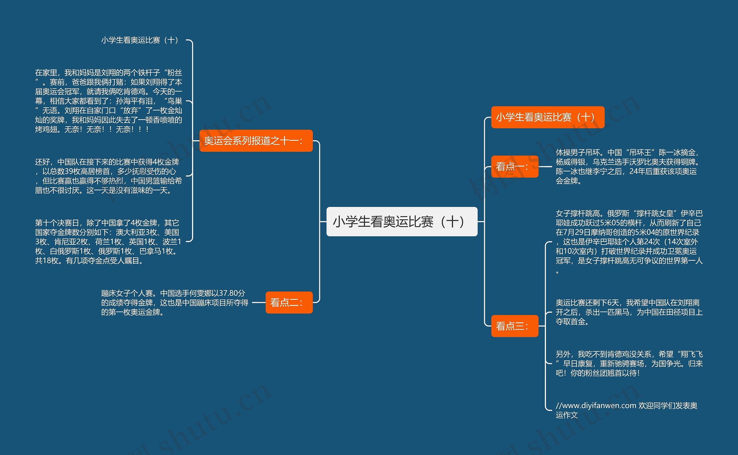 小学生看奥运比赛（十）思维导图