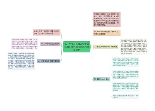 2019年6月英语四级考试经验：怎样复习英语六级才能拿