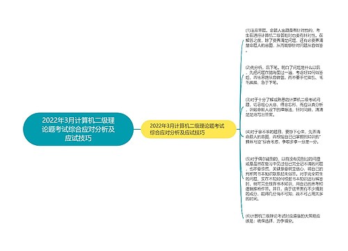 2022年3月计算机二级理论题考试综合应对分析及应试技巧