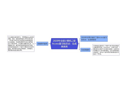 2020年全国计算机二级Access复习知识点：生成表查询